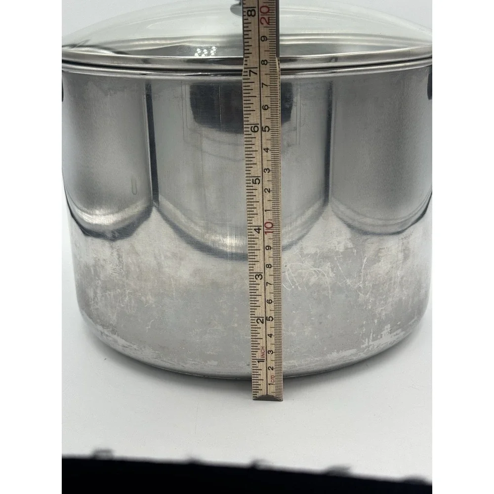 Vintage Farberware Classic Stock Pot 18/10 Stainless Steel 5 1/2 Qt W/ Glass Lid